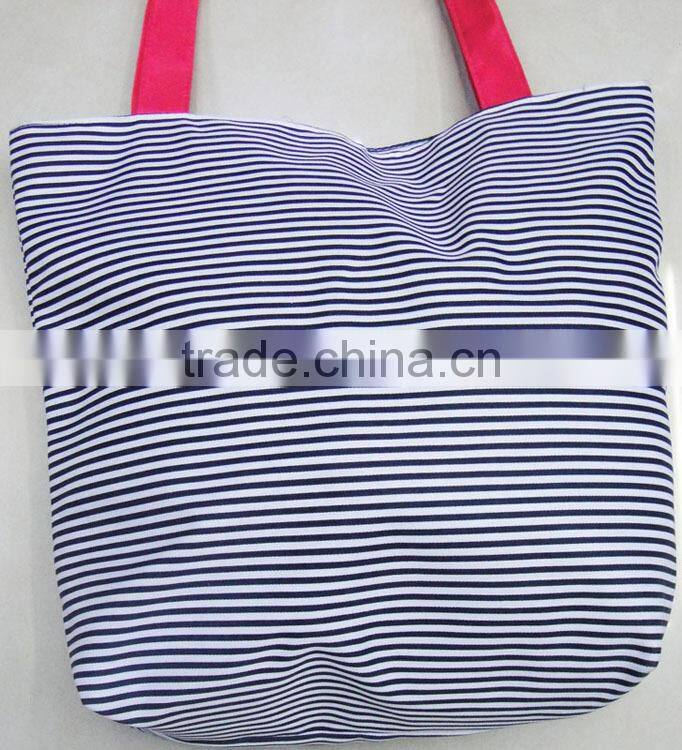 Fashion Lady popular shoulder canvas stripe bag