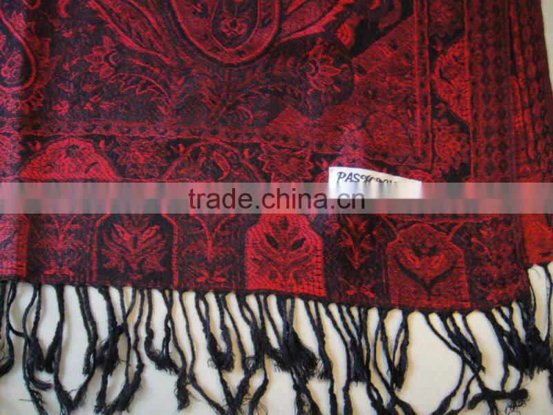 Fashion top sold wholesale factory rayon jacquard scarf for ladies