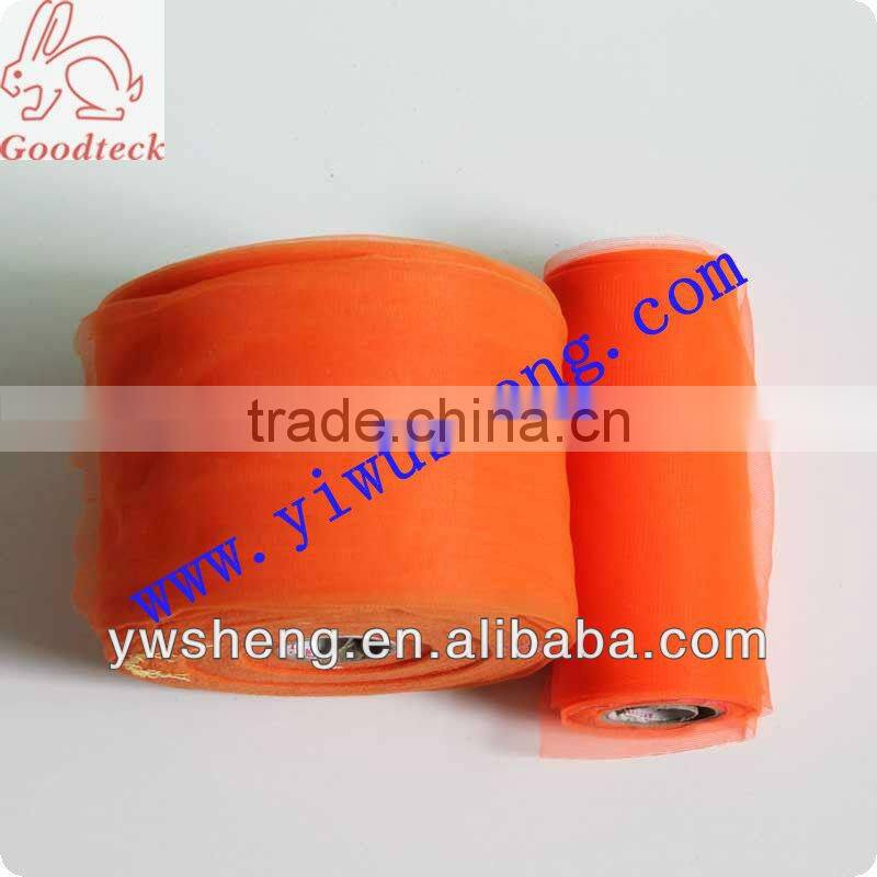 Wholesale soft pink floral embroidered tulle fabric with flower