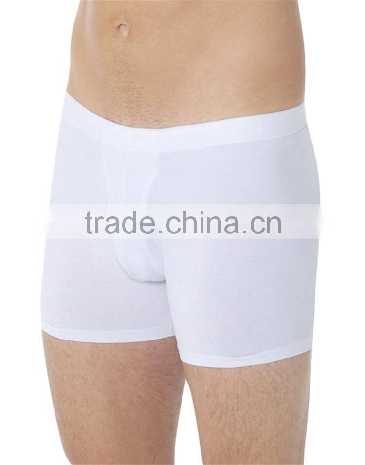 Good quality cheap plain white cotton men's underwear boxer shorts