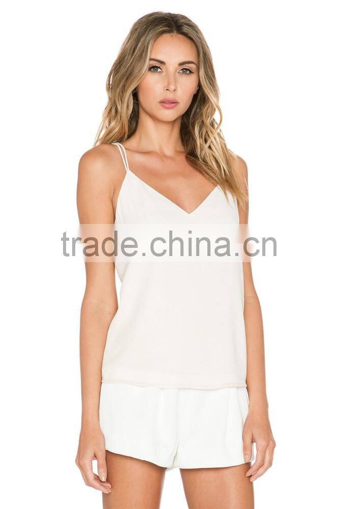 2015 OEM gym singlet ladies white vest stringer vest
