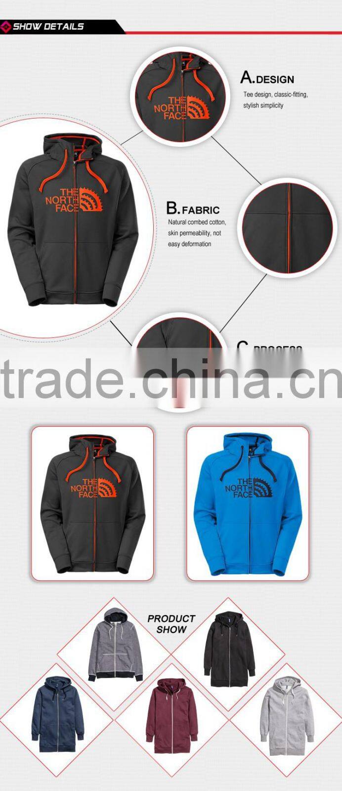 Mens Stylish Hooded Sweatshirts Zipper up Custom printed Wholesale Heavy Hoodies