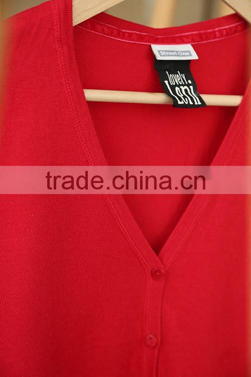 Ribbed maxi cotton and polyester v-neck women cardigan with long sleeves two front pockets for lady korean style