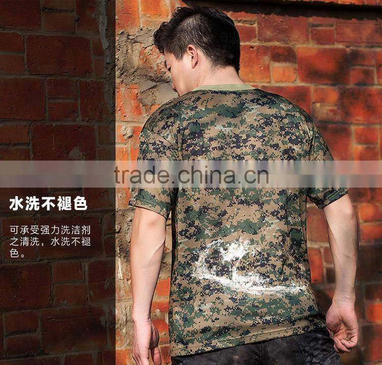 2016 Wholesale Men Camouflage dryfit breathable T-shirt Men Army Tactical Combat T Shirt Military Sport Camo Camp Mens T Shirts