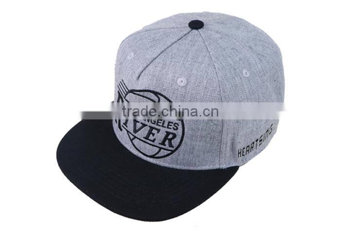 Plastic snap back flat bill wool blend organic snapbacks made in China