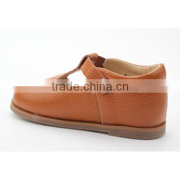 Skidproof genuine leather hard sole wholesale toddler shoes