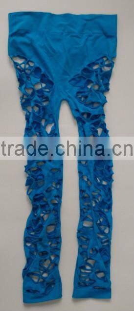 Sexy seamless mature women mesh side panels legging