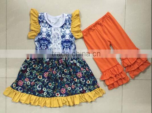 Girl Clothes Open-Seat Long Sleeve Cotton Baby Onesie Green Clover Pattern Knot Bow Organic Cotton Ruffles Romper