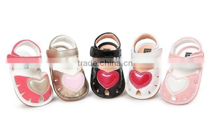 Heart design leather baby shoes, leather sandals for baby