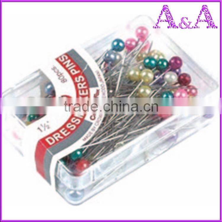 Wholesale vintage pearl head nickel plated straight pins with high quality