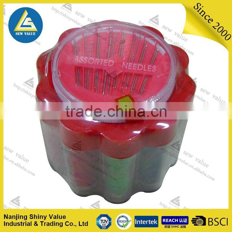 Round plastic sewing box set for travelling