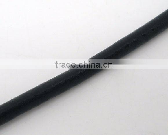 High Quality Black Round 2.5mm Real Leather Jewelry Cord
