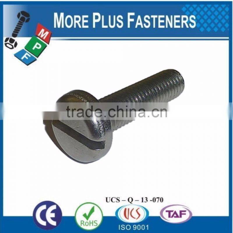 Made in Taiwan Micro Slotted Nickel Plated Brass Stainless Steel Head Slotted Machine Screw