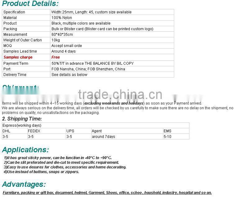 nylon strong adhesive force mushroom head hook and loop tape