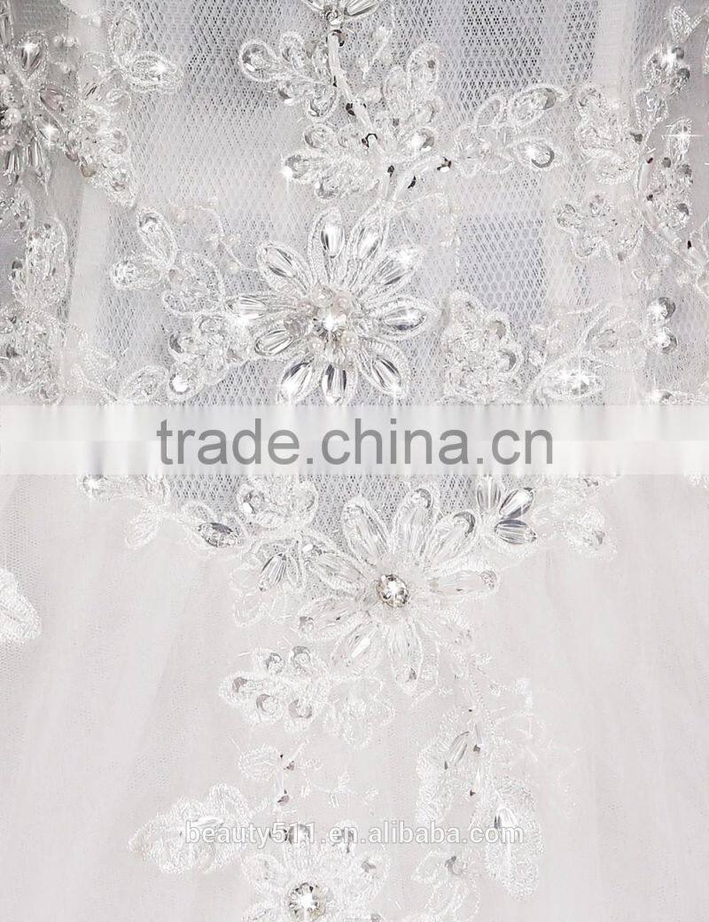 2017 Sexy Shoulder belt lace mermaid color wedding dress bridal for bride Scoop neckline bridal dress F10601