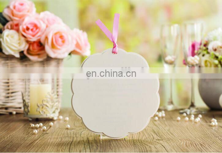 Novel design flower decoration hollow wedding invitation card
