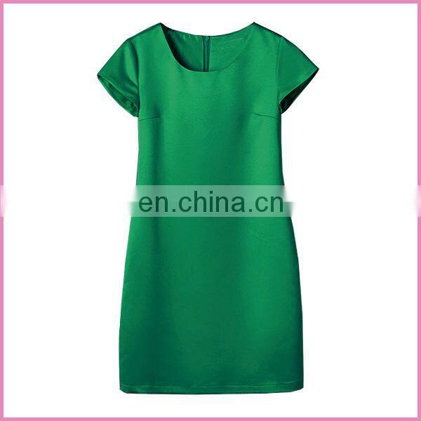 future-proof short sleeves optional color yarn dyed cotton fabric dress
