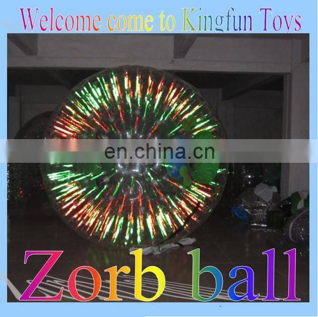 Flash light pvc/tpu body zorb ball for party/event