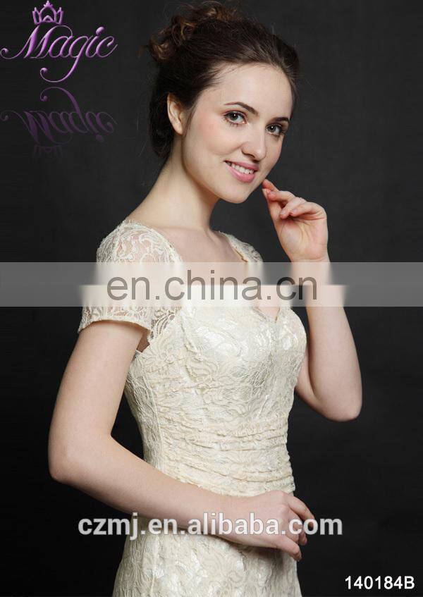stock light beige short sleeve v neck short lace dress for online shopping