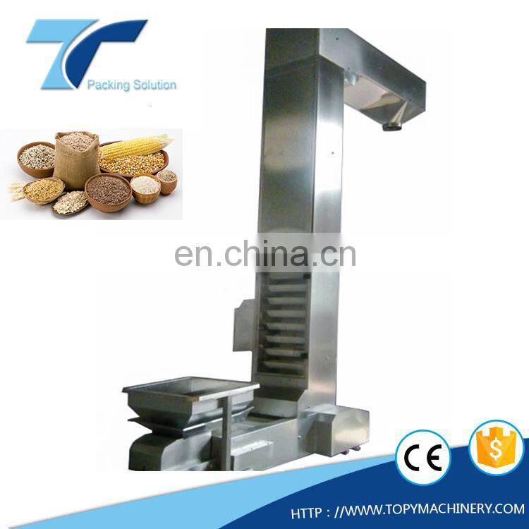 Vertical Flexible Z Type Bucket Elevator Chain Conveyor + Belt Price for Granule Food TOPY-BE1