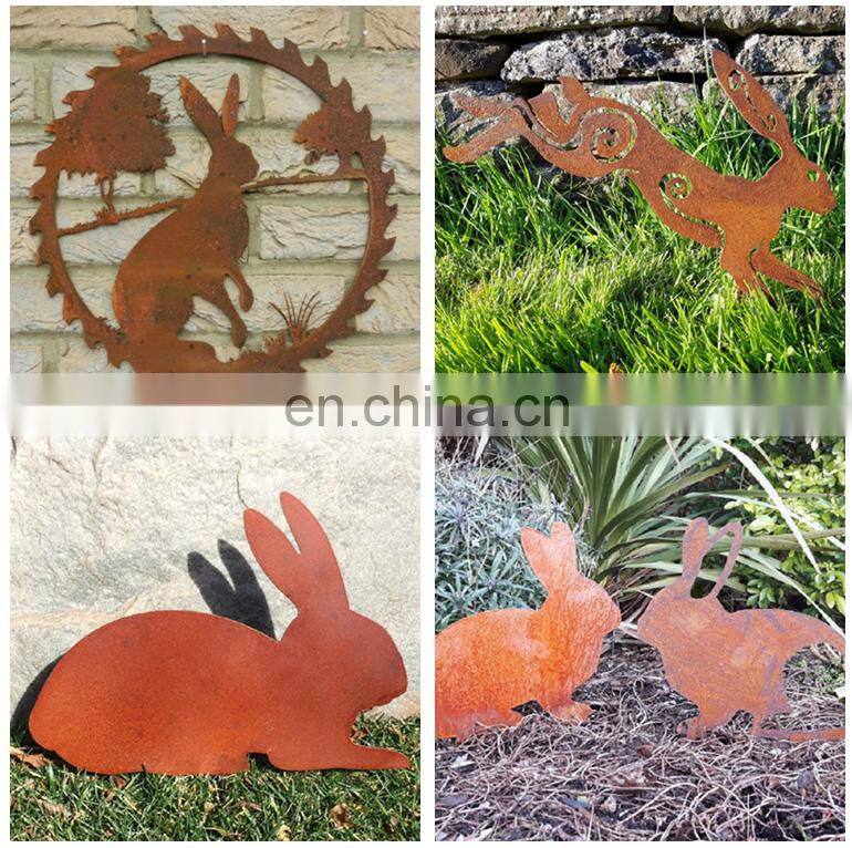 Corten Steel Animal Sculpture Rabbit Model