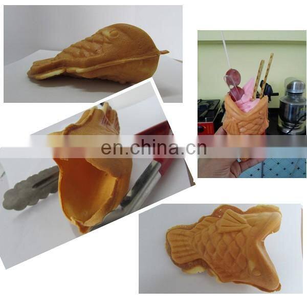 2016 Fast Food High Efficiency Ice Cream Taiyaki Machine/ Ice Cream Fish Waffle Maker Machines Cone