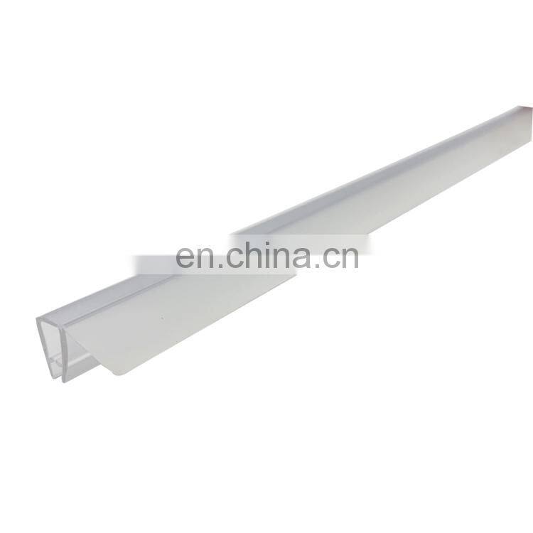 pvc 90D glass door hard-soft side waterproof strip for 6mm - 10mm glass