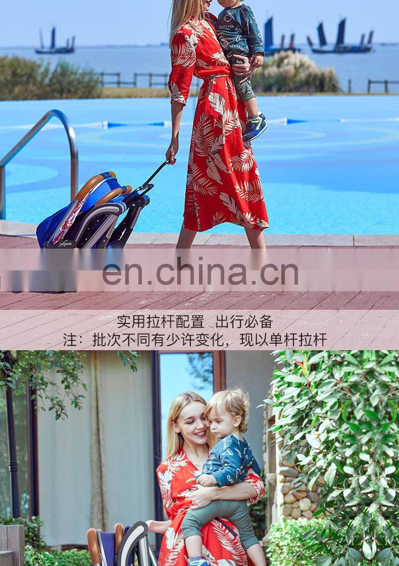 Portable Light weight Baby Stroller Export To Poland With PU leather handrail