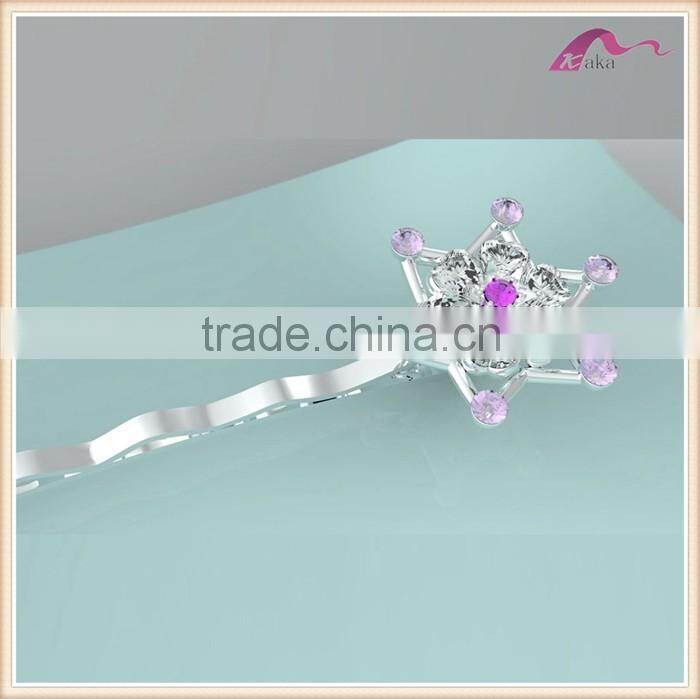 Fashion Colored Crystal Flower Hair Bobby Pins For Kids Accessories