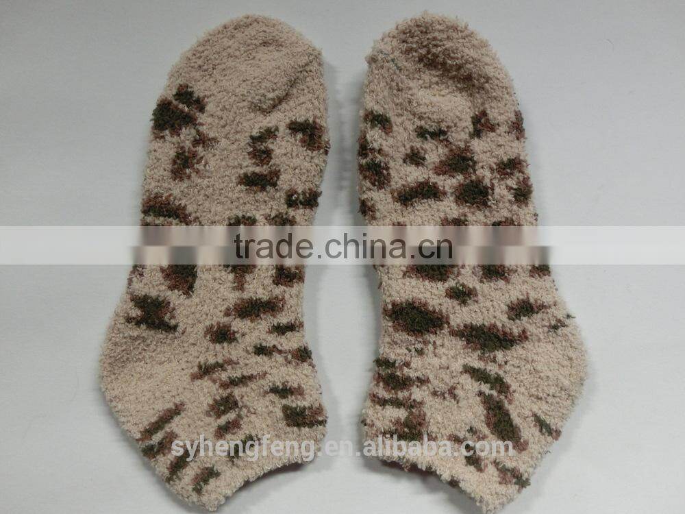 Winter printed cotton velvet room socks