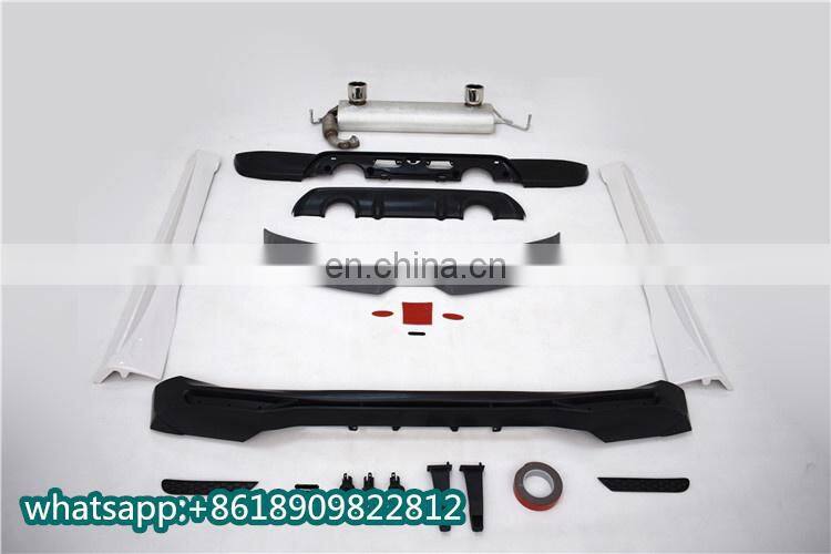 Smart body kit fit for Smart b style body kit front lip side skirt rear diffuser spoiler and exhaust auto upgrad body kit
