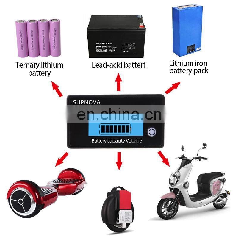 Battery Capacity Indicator tester DC 8V-100V Lead Acid Lithium LiFePO4 Car Motorcycle Voltmeter Voltage Gauge 12V 24V 48V 72V