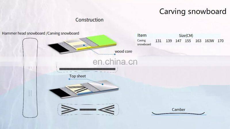 High Quality Custom 151cm Carbon Fiber Durable Snowboard