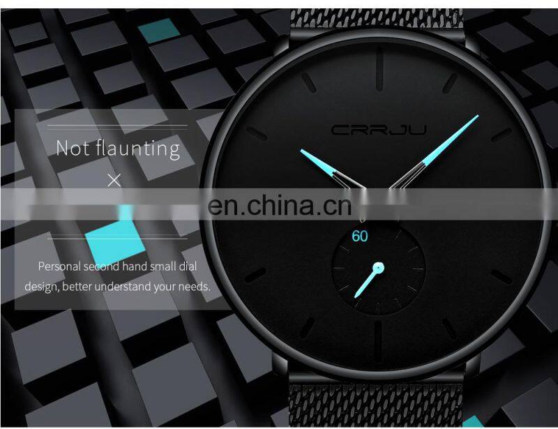 CRRJU 2150 Top Brand Luxury Watches Men Stainless Steel Watch Classic Quartz Wrist Watch