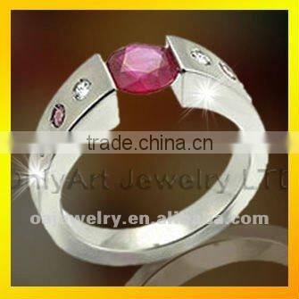 hot selling jewellry titanium rings with cz stone