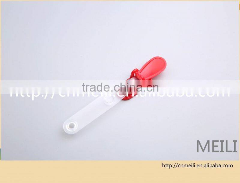 promotional clip with plastic strap