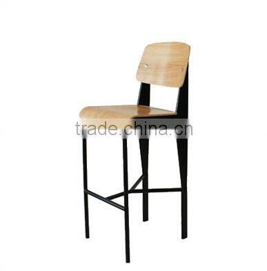 Jean Prouve plywood standard bar stool for restaurant