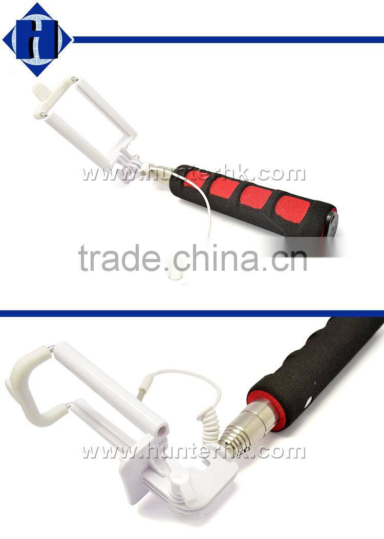 2015 New Foldable Pocket Design Wired Selfie Stick