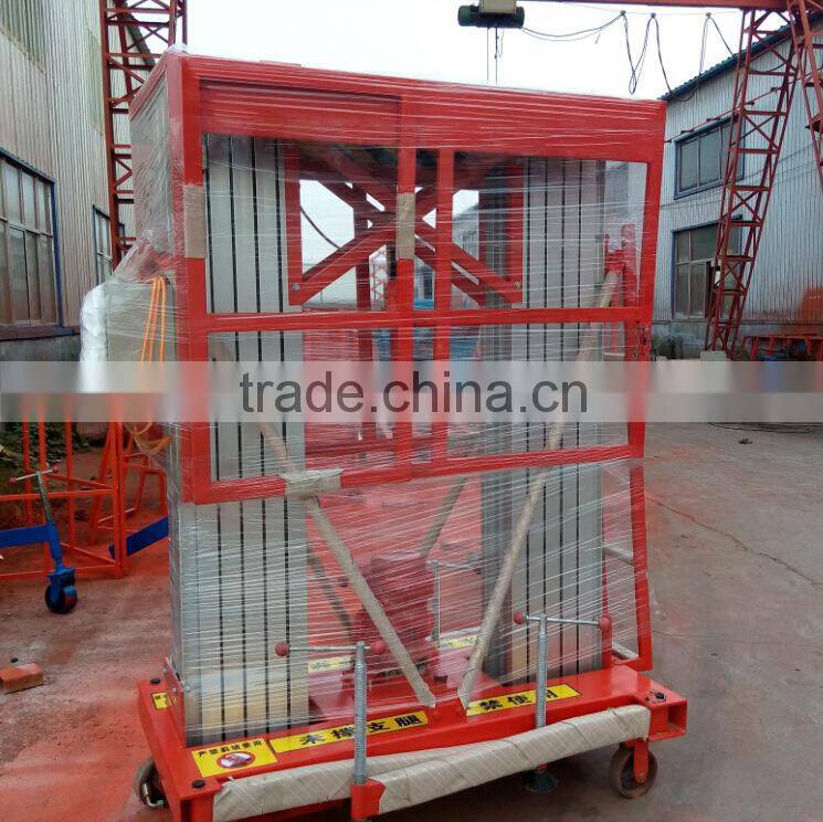 Aluminum hydraulic lift platform / hydraulic double mast aluminum alloy lift