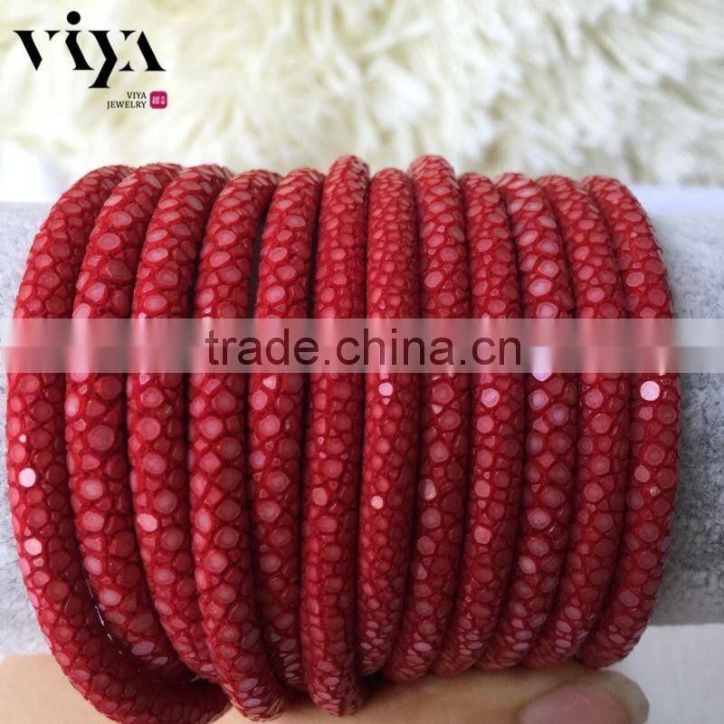 Viya High Quality 100% Genuine Stingray Leather Cord Wholesale Prices For Men Bracelet
