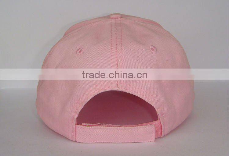 custom 100% cotton 6 panel pink cap