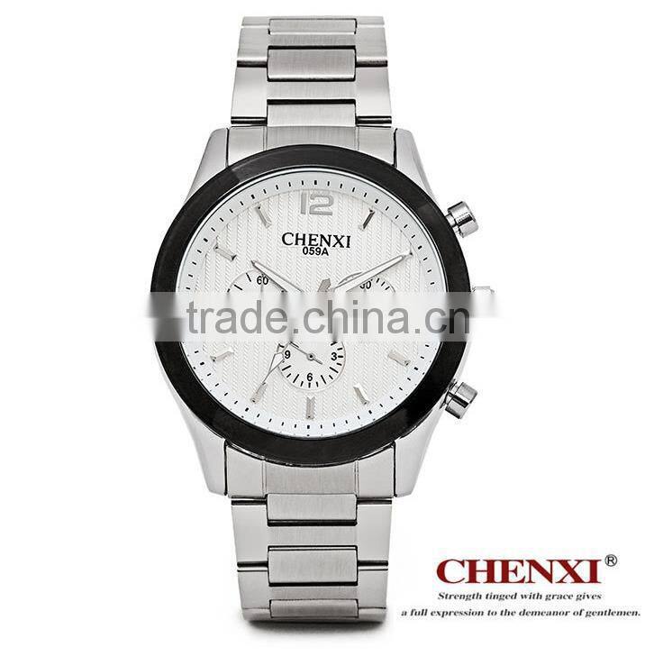 Wholesale wrist watch stainless steel chain black color wrist watch japan movt wrist watch