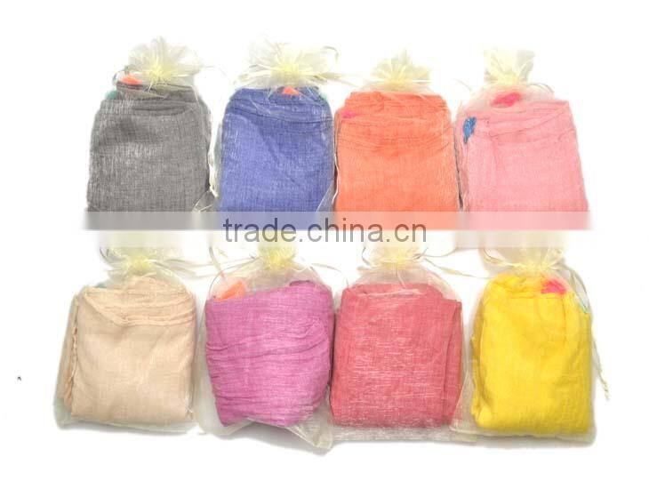 Wholesale Fashion Classic Tassel Style Kids Boys Girls Cotton Solid Plain Scarf
