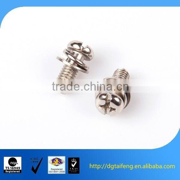 nickel coated hexagon head screw with plain washer