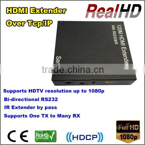 2016 China Best Selling 120m HDMI Extender by cat5e/6 with RS232 Over TCP/IP