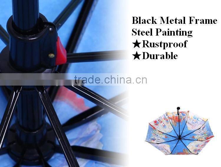 new castle pattern printing umbrella custom full print gift umbrella