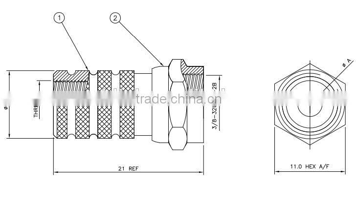 Straight Mount F Connector, Plug, Twist On Termination
