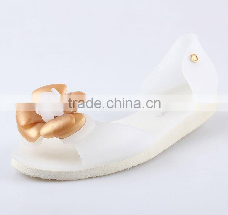 Ladies Colorful Candy Colour Flat Shoes Cheap Ladies Slippers Plastic Sandals Wholesale PVC Clear Jelly Shoes With Nice Flower
