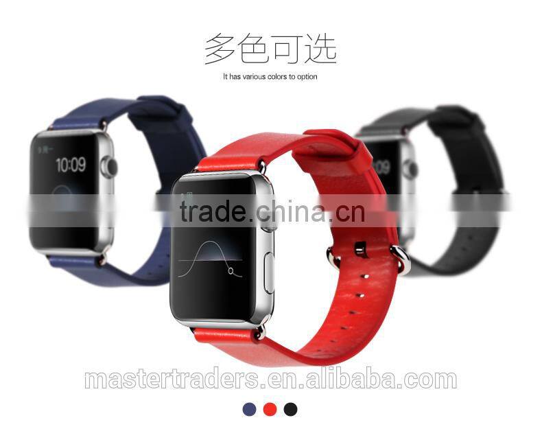 Original Rock 38MM Buckle Genuine Leather Watch Band Wrist Strap With 12 Holes For Apple Watch MT-3510