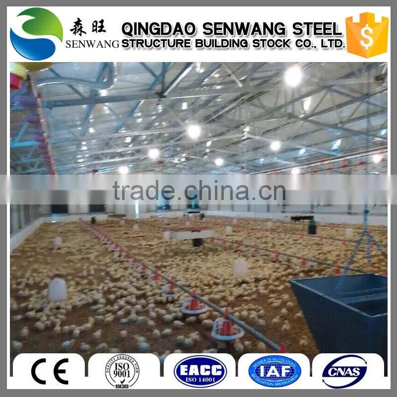 low cost automaticly light steel structure poultry layer broiler shed design
